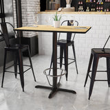 English Elm EE1154 Contemporary Commercial Grade Restaurant Dining Table and Bases - Bar Height Natural EEV-11082
