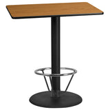 English Elm EE1157 Contemporary Commercial Grade Restaurant Dining Table and Bases - Bar Height Natural EEV-11094