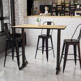 English Elm EE1159 Contemporary Commercial Grade Restaurant Dining Table and Bases - Bar Height Natural EEV-11102