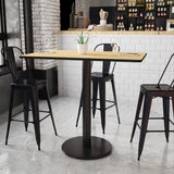 English Elm EE1164 Contemporary Commercial Grade Restaurant Dining Table and Bases - Bar Height Natural EEV-11122