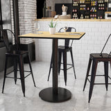 English Elm EE1175 Contemporary Commercial Grade Restaurant Dining Table and Bases - Bar Height Natural EEV-11160