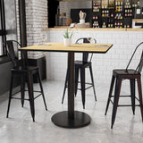 English Elm EE1183 Contemporary Commercial Grade Restaurant Dining Table and Bases - Bar Height Natural EEV-11186