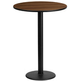English Elm EE1256 Contemporary Commercial Grade Restaurant Dining Table and Bases - Bar Height Walnut EEV-11507
