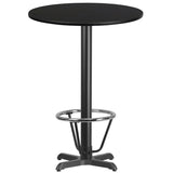 English Elm EE1260 Contemporary Commercial Grade Restaurant Dining Table and Bases - Bar Height Black EEV-11520