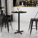 English Elm EE1259 Contemporary Commercial Grade Restaurant Dining Table and Bases - Bar Height Black EEV-11516