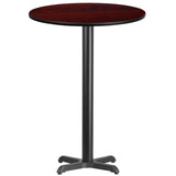 English Elm EE1259 Contemporary Commercial Grade Restaurant Dining Table and Bases - Bar Height Mahogany EEV-11517