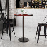 English Elm EE1262 Contemporary Commercial Grade Restaurant Dining Table and Bases - Bar Height Mahogany EEV-11529