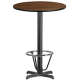 English Elm EE1260 Contemporary Commercial Grade Restaurant Dining Table and Bases - Bar Height Walnut EEV-11523