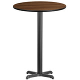 English Elm EE1259 Contemporary Commercial Grade Restaurant Dining Table and Bases - Bar Height Walnut EEV-11519