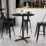 English Elm EE1265 Contemporary Commercial Grade Restaurant Dining Table and Bases - Bar Height Black EEV-11540