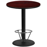 English Elm EE1269 Contemporary Commercial Grade Restaurant Dining Table and Bases - Bar Height Mahogany EEV-11557