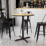 English Elm EE1265 Contemporary Commercial Grade Restaurant Dining Table and Bases - Bar Height Natural EEV-11542