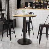 English Elm EE1268 Contemporary Commercial Grade Restaurant Dining Table and Bases - Bar Height Natural EEV-11554