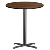 English Elm EE1265 Contemporary Commercial Grade Restaurant Dining Table and Bases - Bar Height Walnut EEV-11543