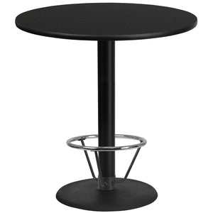 English Elm EE1275 Contemporary Commercial Grade Restaurant Dining Table and Bases - Bar Height Black EEV-11580