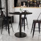 English Elm EE1274 Contemporary Commercial Grade Restaurant Dining Table and Bases - Bar Height Black EEV-11576