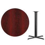 English Elm EE1271 Contemporary Commercial Grade Restaurant Dining Table and Bases - Bar Height Mahogany EEV-11565