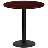 English Elm EE1274 Contemporary Commercial Grade Restaurant Dining Table and Bases - Bar Height Mahogany EEV-11577