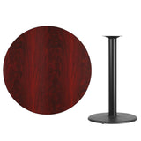 English Elm EE1274 Contemporary Commercial Grade Restaurant Dining Table and Bases - Bar Height Mahogany EEV-11577