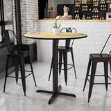 English Elm EE1271 Contemporary Commercial Grade Restaurant Dining Table and Bases - Bar Height Natural EEV-11566