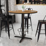 English Elm EE1272 Contemporary Commercial Grade Restaurant Dining Table and Bases - Bar Height Walnut EEV-11571