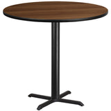 English Elm EE1271 Contemporary Commercial Grade Restaurant Dining Table and Bases - Bar Height Walnut EEV-11567