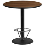 English Elm EE1275 Contemporary Commercial Grade Restaurant Dining Table and Bases - Bar Height Walnut EEV-11583