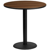 English Elm EE1274 Contemporary Commercial Grade Restaurant Dining Table and Bases - Bar Height Walnut EEV-11579