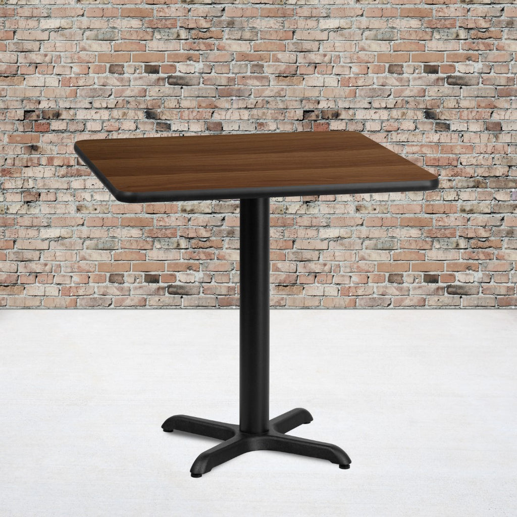 English Elm EE1124 Classic Commercial Grade Restaurant Dining Table and Base Walnut EEV-10969