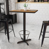 English Elm EE1132 Contemporary Commercial Grade Restaurant Dining Table and Bases - Bar Height Walnut EEV-11001