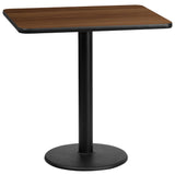 English Elm EE1133 Classic Commercial Grade Restaurant Dining Table and Base Walnut EEV-11005