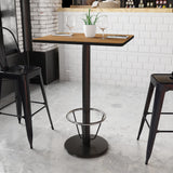 English Elm EE1135 Contemporary Commercial Grade Restaurant Dining Table and Bases - Bar Height Walnut EEV-11013