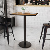 English Elm EE1134 Contemporary Commercial Grade Restaurant Dining Table and Bases - Bar Height Walnut EEV-11009