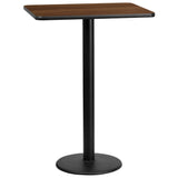 English Elm EE1134 Contemporary Commercial Grade Restaurant Dining Table and Bases - Bar Height Walnut EEV-11009