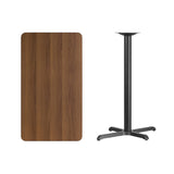 English Elm EE1137 Contemporary Commercial Grade Restaurant Dining Table and Bases - Bar Height Walnut EEV-11021