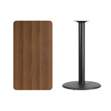 English Elm EE1140 Contemporary Commercial Grade Restaurant Dining Table and Bases - Bar Height Walnut EEV-11033