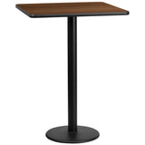 English Elm EE1148 Contemporary Commercial Grade Restaurant Dining Table and Bases - Bar Height Walnut EEV-11059