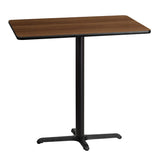 English Elm EE1153 Contemporary Commercial Grade Restaurant Dining Table and Bases - Bar Height Walnut EEV-11079