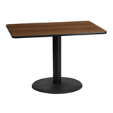English Elm EE1155 Classic Commercial Grade Restaurant Dining Table and Base Walnut EEV-11087