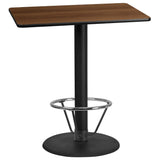 English Elm EE1157 Contemporary Commercial Grade Restaurant Dining Table and Bases - Bar Height Walnut EEV-11095
