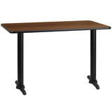 English Elm EE1158 Classic Commercial Grade Restaurant Dining Table and Base Walnut EEV-11099