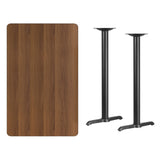 English Elm EE1159 Contemporary Commercial Grade Restaurant Dining Table and Bases - Bar Height Walnut EEV-11103