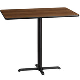 English Elm EE1161 Contemporary Commercial Grade Restaurant Dining Table and Bases - Bar Height Walnut EEV-11111