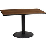 English Elm EE1163 Classic Commercial Grade Restaurant Dining Table and Base Walnut EEV-11119