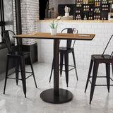 English Elm EE1164 Contemporary Commercial Grade Restaurant Dining Table and Bases - Bar Height Walnut EEV-11123