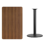 English Elm EE1164 Contemporary Commercial Grade Restaurant Dining Table and Bases - Bar Height Walnut EEV-11123