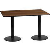 English Elm EE1168 Classic Commercial Grade Restaurant Dining Table and Base Walnut EEV-11139