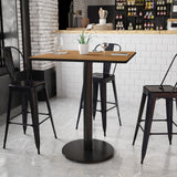 English Elm EE1175 Contemporary Commercial Grade Restaurant Dining Table and Bases - Bar Height Walnut EEV-11161