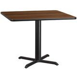 English Elm EE1179 Classic Commercial Grade Restaurant Dining Table and Base Walnut EEV-11171