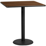 English Elm EE1183 Contemporary Commercial Grade Restaurant Dining Table and Bases - Bar Height Walnut EEV-11187